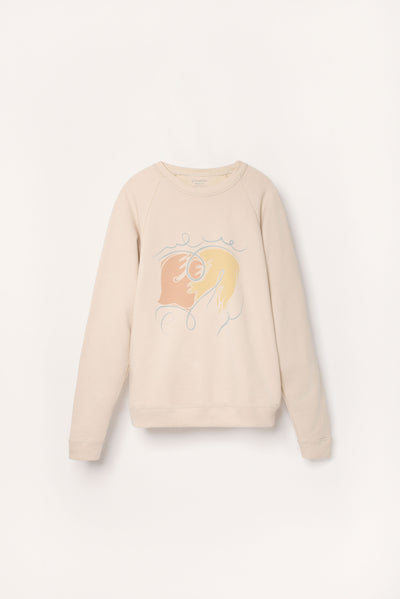 Adult sweatshirt with pastel birds
