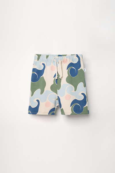 Shorts with wave print