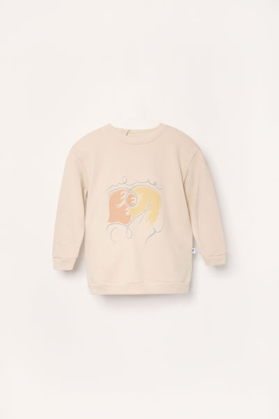 Sweatshirt with pastel bird print