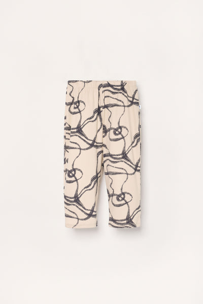 Ribbed lounge pants with abstract wind print