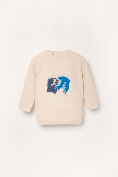 Sweatshirt with blue bird print