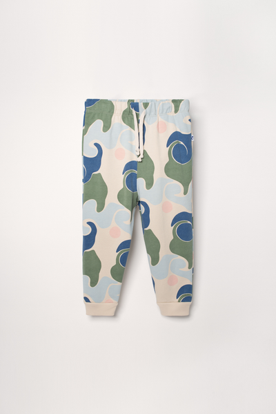 Joggers with abstract wave print