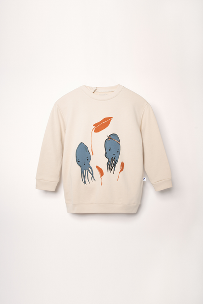 Sweatshirt with squid print